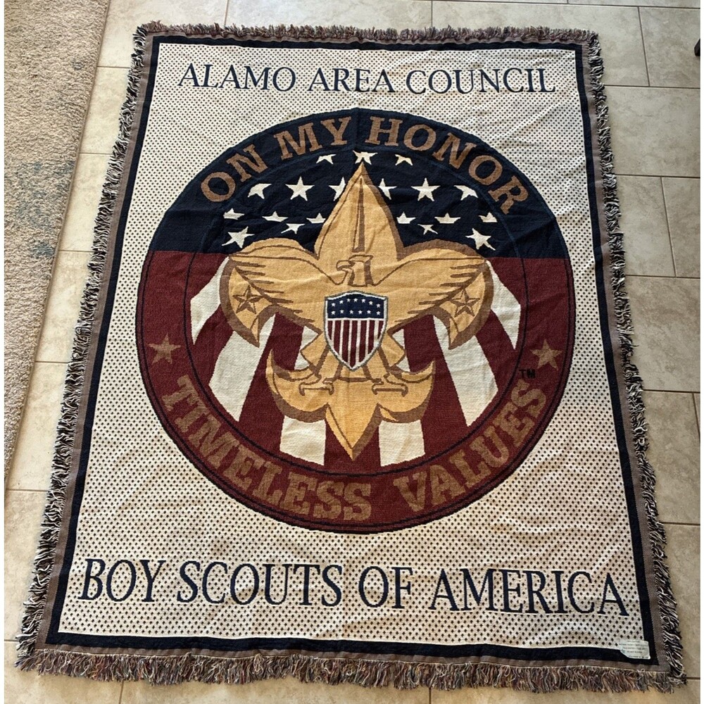 NWT Boy Scouts Of America Cotton Throw Blanket, Alamo Area Council, 100% Cotton - Picture 2 of 12